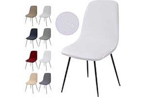 EOZAKAVOD Coprisedie con Schienale 4 Pezzi,Jacquard Copertura delle Sedia Lavabile Estraibile Coprisedia Moderna Coprisedia per Sala da Pranzo Elastica Fodere per Sedia Adatta per Casa,Hotel,Festa-T-Bianca,4PCS