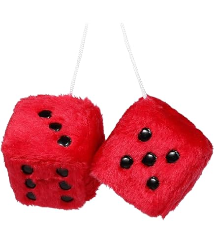 Dado Peluche Appendibile Per Auto - Decorazione Interni - Morbido E Simpatico - Colore Rosso - Foto 9