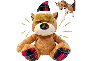 CIIVURR Christmas Squeaky Dog Toys with Crinkle, Xmas Interactive Plush Dog Chew Toys, Dog Enrichment Toys to Keep Them Busy, Dog Toy for Small Medium Large Dogs - Xmas Bear