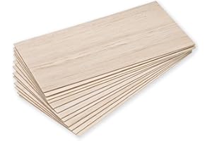 GENERIC 12 Pack Balsa Wood Sheets, 200x100x1mm Balsa Wood Thin, BalsaWood Board for Home Decoration, Arts, DIY Crafts Projects, Woodcraft Model, Painting and Engraving (200 * 100 * 1mm)