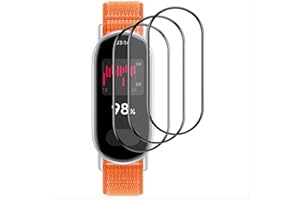 GIOPUEY 3-pak ochraniaczy ekranu do Xiaomi Mi Smart Band 9, [pełne pokrycie] folia ochronna na ekran z materiału kompozytowego, ochrona przed pęcherzykami, odporna na zużycie, przezroczysta