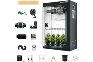 MARS HYDRO Grow Tent Kit Complete 2x4ft TSL 2000 LED Grow Light Dimmable Grow Tent Complete System, 24"x48"x70" Hydroponic Grow Light Set 1680D Full Spectrum Grow Kit, Ventilation system, Clip Fan