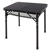 AKTIVE Mesa plegable peque&ntilde;a, Negro, 60 x 45 x 27/56 cm, Altura ajustable, Topes antideslizantes, Soporta 30 kg, Asas transpo