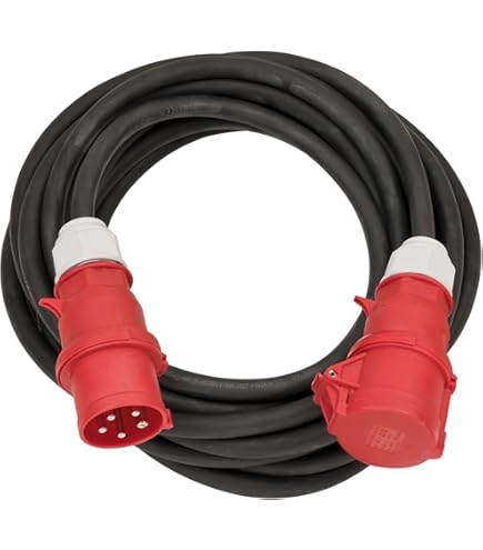 EMOS - IP44 CEE-verlengkabel 15m - 5-polige stekker - waterdicht, temperatuurbestendig - 400 V, 32 A, 22000 W - rubberen isolatie - CGSG 5C x H07RN-F 4 mm2 - voor buiten & camping - zwart