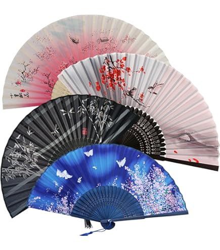 Ventaglio Cinese In Seta | Non Pieghevole | Con Nappe | Per Matrimoni E Danza