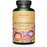 Olio di SEMI di LINO Vegavero® | 100% Biologico, Vegan e Senza Additivi | 1000 mg di Omega 3 6 9 | Miglior rapporto di acidi 