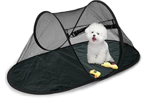 BOODPET Portable Foldable Pet Playpen 118x64x50cm – Lightweight Mesh Pet Tent for Indoor Outdoor, Breathable Easy Setup Pet Enclosure for Backyard Patio Camping, Durable Bottom, Travel Friendly