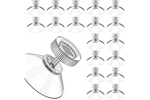 BondEron Pack of 20 Suction Cups 30 mm with M5 Thread (7 mm Length) Including Transparent Knurled Nuts, Suction Cups for Glass, Window, Bathroom, Attachment without Drilling