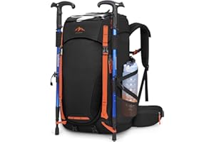 RAINSMORE Sac à Dos Randonnée 40L Grande Sac à Dos Homme Femme avec Housse de Pluie Imperméable Sac a Dos Voyage pour Trekking Sport et Camping