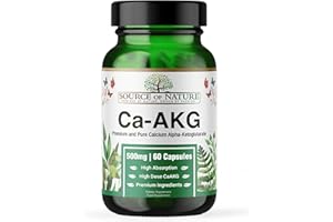 Source of Nature® | 500 mg Ca-AKG | 60 Cápsulas | Calcio Alfa-Cetoglutarato (CaAKG) Premium | 1000mg Ca AKG por dosis | Sin aditivos indeseados | Fabricado en Dinamarca | Probado por terceros