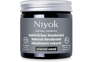‎NIYOK Niyok® 2-in-1 anti-transpirante Deocreme "Oriental Wood" (40ml) • Natürliches Deo ohne Aluminium • 24h Schutz vor Geruch & Schweiß • Deodorant Creme Unisex • Feste Deo Creme vegan