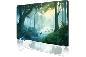 Nkddert MTG Playmat, 24x14in TCG Card Playmat Stitched Edges MTG Commander Playmat 3mm Thick Waterproof Board Game Nature Scenery Pattern Play Mat with Storage Bag