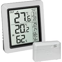 Mini Termometro Digitale Per Auto E Casa Con Display LCD E Sonda Esterna 115cm – Commutazione °C/°F, Orologio, Batteria AAA (Non Inclusa)