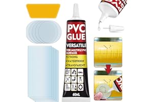 EVEELLYN Paddling Pool Repair Kit, Waterproof Vinyl Repair Patch Kit, Heavy Duty Inflatable Repair Kit for Air Mattress, Air Bed, Bounce House, PVC Boat, Hot Tubs, Inflatable Toys, Swimming Ring (60ml) (1)