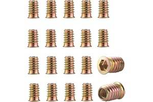 HXJDAM 40 Pièces Insert Fileté Bois M8 x 15mm,Inserts d'écrou, Écrou hexagonal fileté en alliage de zinc,écrous à visser,Manchons à Visser,Écrou à Tête pour meubles en bois.