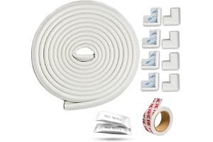 BOLTIX Baby Proofing Edge & Corner Guards 6M(19.7ft Strip+8Corners), Baby Safety Corner Guard, Edge Corner Protector Strip, Safety Furniture Bumper…