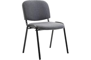 ‎CLP CLP Stapelbarer Besucherstuhl Ken Stoff I Komfortable Polsterung Mit Metallgestell Und Rückenlehne I Stabil, Für Wartezimmer Und Konferenz-Raum, Farbe:grau