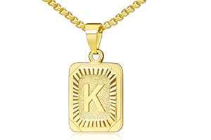 OIDEA Collana con anelli con lettere, in acciaio inox di alta qualità, oro