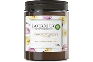 ‎AIR WICK Botanica by Air Wick Duftkerze – Duft: Himalaya-Magnolie und Vanille – Nachhaltig hergestellt mit natürlichen Inhaltsstoffen – 1 x 500 g Kerze im Glas