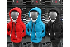 TAIMEIMAO 2 Housse Pommeau de Vitesse, Sweat à Capuche pour Pommeau de Levier de Vitesse de Voiture Levier Devitesse à Capuche(Rouge, Vert)