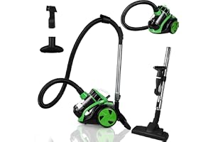 Gimisgu påslös dammsugare, 900 W kraftfull dammsugare, lätt dammsugare utan påse med 3 l dammbehållare och extra munstycke, l