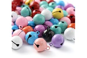 HERZWILD Petites Clochettes Grelots en Métal Tintements du Carillon Accessoire pour Fabrication de Bijoux Pendentif Décoration Noël Artisanat DIY (Multicolore 14 Mm)