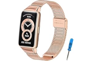 SenMore Pasek do Huawei Band 6 / Honor Band 6, metalowy pasek ze stali nierdzewnej Huawei Band 6 / Honor Band 6 zapasowy pasek na nadgarstek