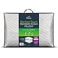 Snuggledown Memory Foam Pillow 1 Pack - Luxurious Made in the UK Orthopaedic Pillow with Bamboo Cover for Back, Neck and Shoulder Pain Relief, Hypoallergenic, Zipped Washable Cover (48 x 74cm)