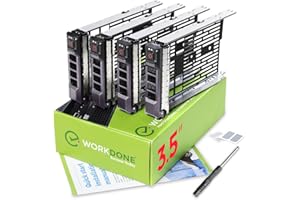 ‎WORKDONE WORKDONE 4er-Pack - 3,5-Zoll Festplatten-Caddy - kompatibel für Dell PowerEdge Server - Handbuch - Aufkleber für Vorderseite - Schraubendreher - Schrauben für Festplattenfach
