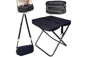RUHUHUR Portable Foldable Backpack Stool,Small Folding Camping Stool for Adults,Lightweight Mini Collapsible Slacker Pocket Chair with Zippered for Fishing,Travel,Hiking,Garden and Outdoor Indoor