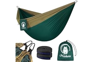 BAIFULAI Hamac de camping pour 2 personnes, charge maximale 275 x 140 cm, matériau en nylon parachute, ultra léger, respirant, voyage extérieur jardin plage