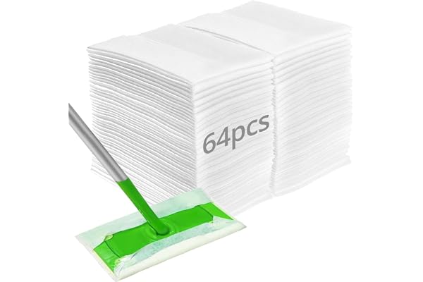 QWORK® 64 styck Paket med Reservdukar för Torrtorkning Kompatibla med Swiffer Sweeper
