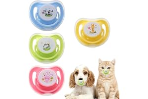 GENERISCH Katzen Schnuller | Katzen Und Hunde Beruhigungssauger,4 Stück Silikon Beissring Kaumaterial Mit Aufbewahrungsbox Für Schlafenszeit Reisen Autofahrten