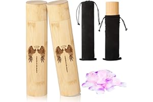 HOOMTREE Kleine Urne für Menschliche Asche,Umweltfreundliche Biologisch Abbaubare Urne für Menschliche Asche,9''x2 '' Kleiner Streurohr für Menschliche Haustierasche (Set von 2, Engelsflügelmuster)