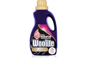 Woolite Liquid Laundry Detergent, 750ml, Pack of 1, For Dark Fabrics & Denim, Hand & Machine Wash, Revives Colours & Prevents Dulling, 12 Washes