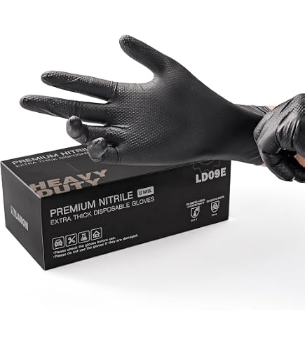 Gants En Nitrile Noir Juba Agility Grip - Lot De 50, Sans Poudre, Ambidextres
