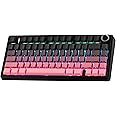 EPOMAKER x Aula F75 Gasket Mechanisch Toetsenbord, 75% Hot Swap-compatibel Gaming-toetsenbord met Vijf-laagse Bekleding en Knop, BT/draadloos/USB-C, RGB, NKRO (Zeezoutblauw, Reaper Switch