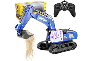 Hlieeosfcn 1:18 Ferngesteuerter Baggerlader, RC-LKW-Bagger, Ferngesteuertes Ingenieurfahrzeug für Kinder, Grau