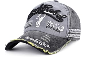 LONTG Vintage Baseball Cap for Men Women Cotton Sun Hat Distressed Snapback Hat Edge Trucker Motors Racing Motorcycle Biker Hat Outdoor Sports Cap Adjustable Peak Cap Breathable for Running Hiking Camping