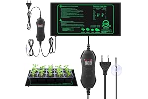 Apritsce Esterilla Calefactora para Plantas con Termostato, Estera Térmica para Plantas, Estera Térmica Digital para Invernadero, Estera TéRmica para PláNtulas (50W, 52x 25cm)