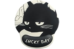 Dokeno Podkładka pod mysz z podpórką pod nadgarstki, ergonomiczna podkładka pod mysz z poduszką żelową, podkładka pod mysz z motywem kota do gier podkładka pod mysz gumowa podkładka pod mysz komputer