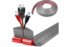 BOCGUY Goulotte de câble flexible petite, pont de câble autocollant au sol, 5 m x 5 cm, couverture de câble flexible, protection de câble, conduit de câble, facile à couper, montage pour tous les câbles