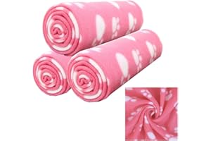 JS One Couverture d'hiver Chaude en Polaire Douce au Toucher pour Chat Chaton Chien et Chiot Taille Normale Lavable en Machine Super Chaude et Confortable Légère 140x100cm (XL) Rose Layette