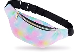 Basumee 12cmx32cm Kinder Bauchtasche Glitzer Sporttasche mit Kunstleder, Mädchen Gürteltasche Hüfttasche für Reiten Radfahren Laufen Camping Sport