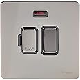 Schneider Electric Ultimate Screwless Flat Plate - Switched Fused Connection Unit, with Neon Indicator, GU5411BBN, Black Nickel with Black Insert
