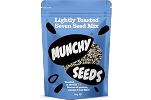 Munchy Seeds Lightly Toasted 7 Seed Mix, Pumpkin Seeds, Sunflower Seeds, Hemp, Chia, Rapeseed, Flaxseeds, Seeds for Baking, Breakfast Cereals & Granola, Mixed Seeds to Eat, Mixed Seeds for Eating 1KG