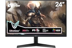 LG Electronics LG UltraGear™ 24GN60R-B Ecran PC Gaming 24' - dalle IPS résolution FHD (1920x1080), 1ms GtG 144Hz, HDR 10, sRGB 99%, AMD FreeSync Premium, inclinable