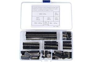 GTIWUNG 128 Pièces 2.54mm Simple Rangée PCB Carte Femelle Broche Connecteur Bande Kit Femelle Pin Header Socket Droit Coup (4/6/8/10 Broches,22Pièces Chacune+12/16/20/40 Broches,10Pièces Chacune)