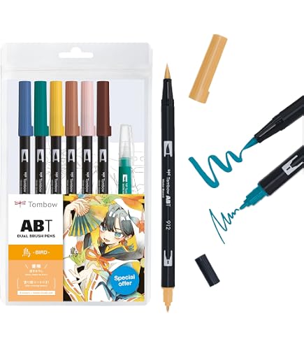 Tombow AB-10C-MANGA 2 Kit de 10 feutres pinceau à double pointes Shojo