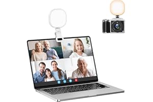 ATUMTEK LED Video Light Camera Light, Mini Selfie Light, Rechargeable Clip-on Light for Laptop, Tablet and Computer, Dimmable Fill Lamp for Conference/Zoom Call/Photography/Makeup/Picture, White